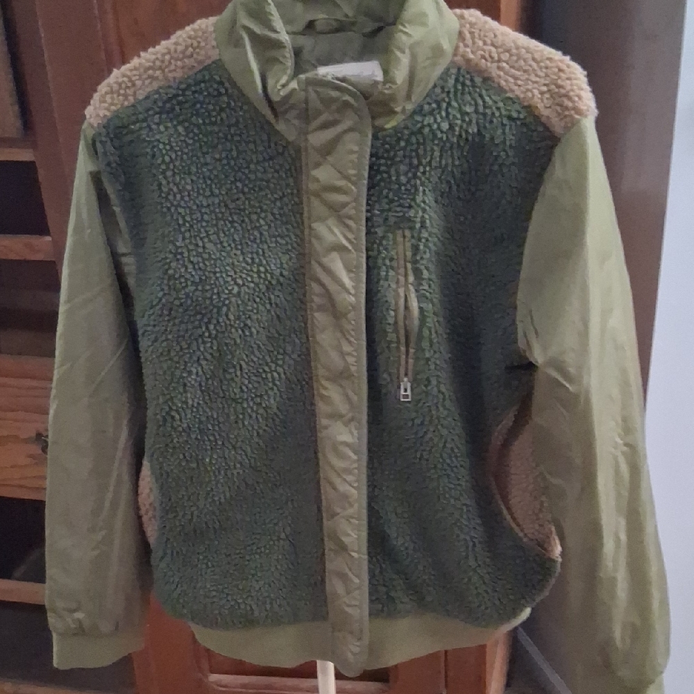Universal Thread Olive Green Jacket With Beige De… - image 1